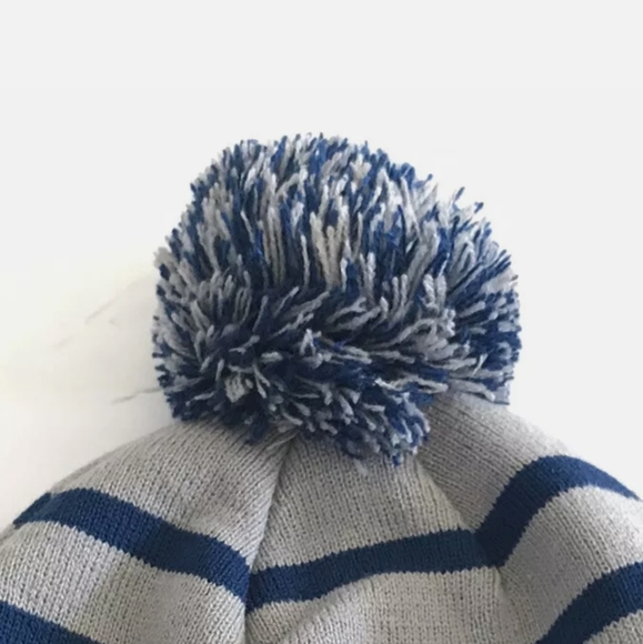 Hurley Ragland Blue/Grey PomPom Beanie Knit Hat - Picture 4 of 4